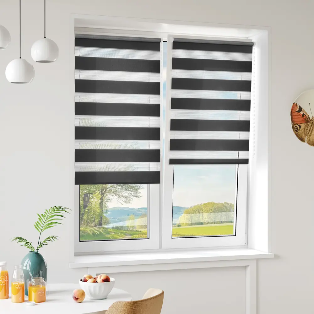 Штора рулонная день-ночь Мелоди 120x190 см графит MIAMOZA STLM-2152937 - Вид №2