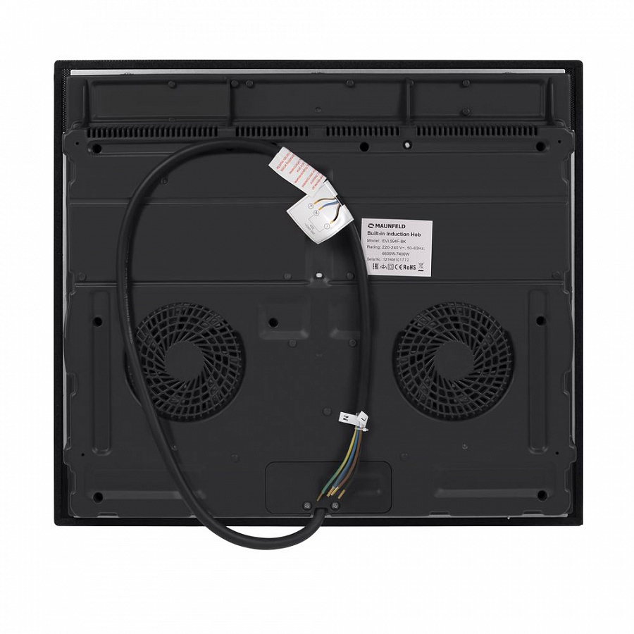EVI.594F-BK Индукционная панель / ширина 600 мм, размеры для встраивания 560х490 мм (ш*г), сенсорное управление, 4 конфорки, блокировка от детей, черный цвет Maunfeld Santreyd  - Вид №5