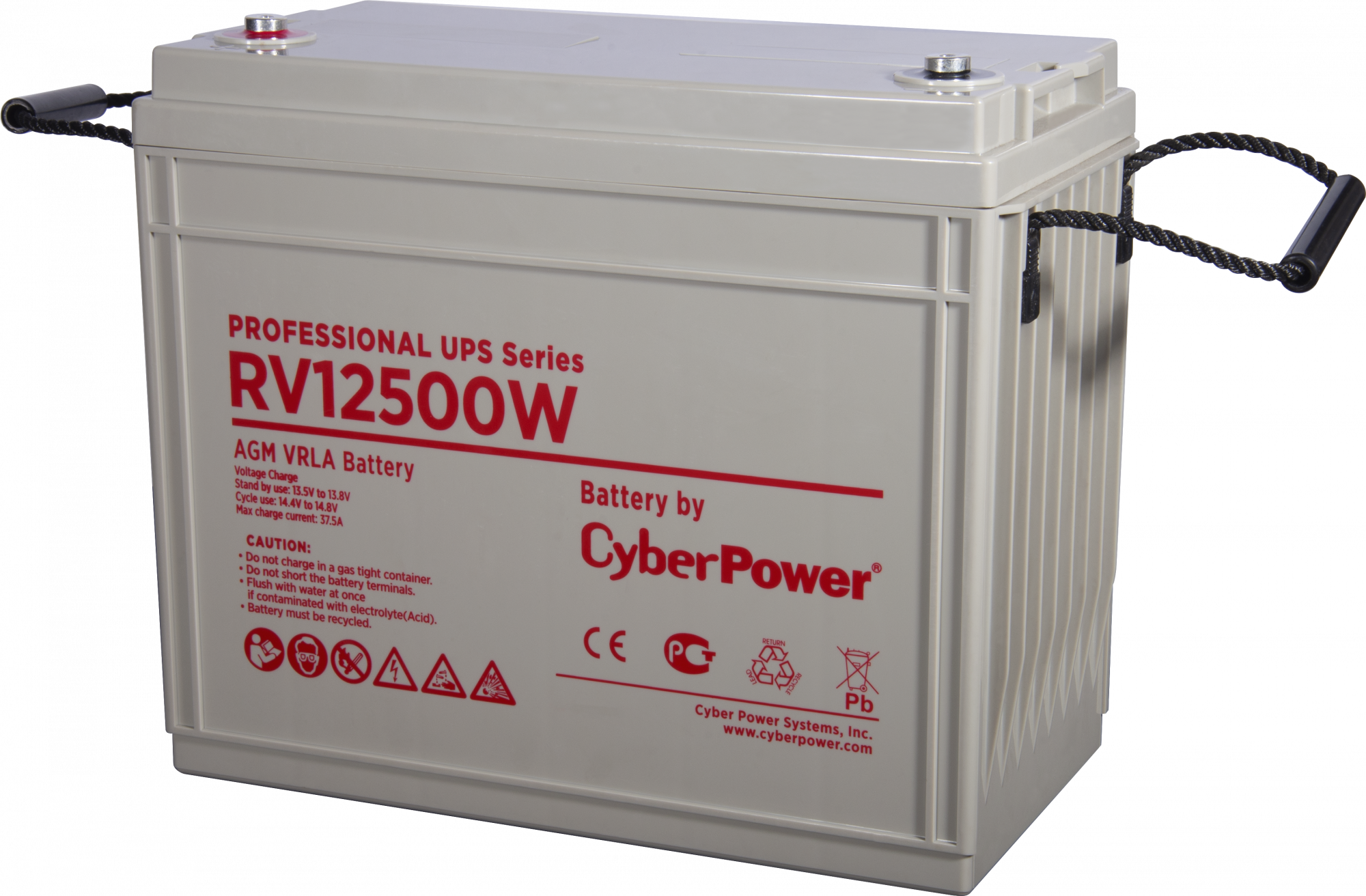 RV 12500W Battery professional ups series , voltage 12v, capacity (discharge 20 h) 155ah, capacity (discharge 10 h) 147ah, max. discharge current (5 sec) 1340a, max. charge current 37.5a, lead-acid type agm, terminals under bolt m8, lxwxh 340x173x281mm Santreyd 