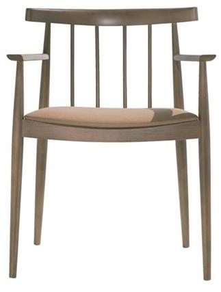 Andreu World Стул из бука с подлокотниками и встроенной подушкой Smile So0334 - Вид №1