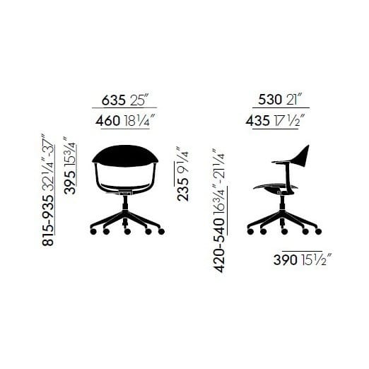 Рециркулированный пластиковый стул с основанием из пяти спиц VITRA Mynt ARCH-00029753 - Вид №5