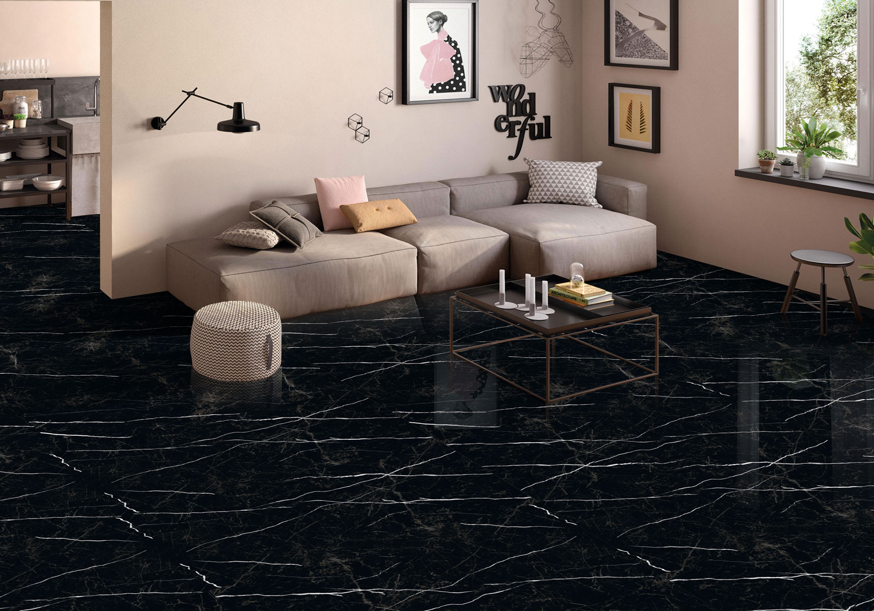 PALACIO Nero Marquina – Элегантность черного мрамора STP-ST510 INCOLOR - Вид №3