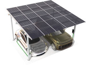 Алюминиевый навес с бескаркасными фотоэлектрическими модулями