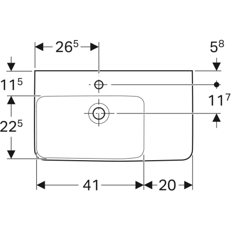 226265000 Раковина Geberit Renova Compact с полкой Geberit  - Вид №2