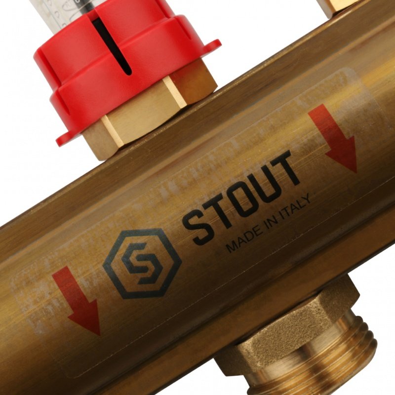 Коллектор из латуни на 11 вых. с расходомерами STOUT SMB0473000011 - Вид №2