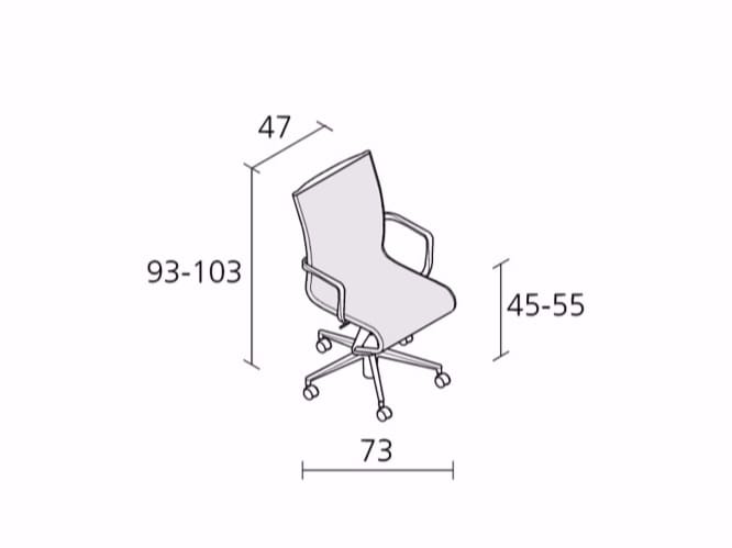 Регулируемое по высоте вращающееся офисное кресло с подлокотниками Alias рамка ARCH-00065977 - Вид №3