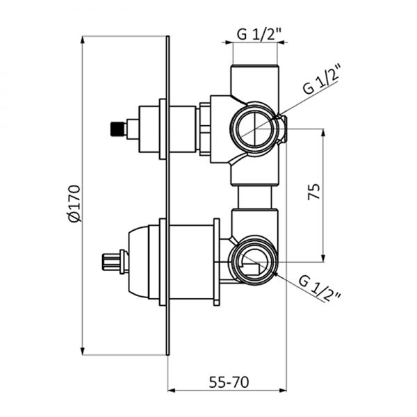35135320 BASIC Черный Встроенный смеситель с переключателем Черный GRB MIXERS E-PLUS - Вид №1