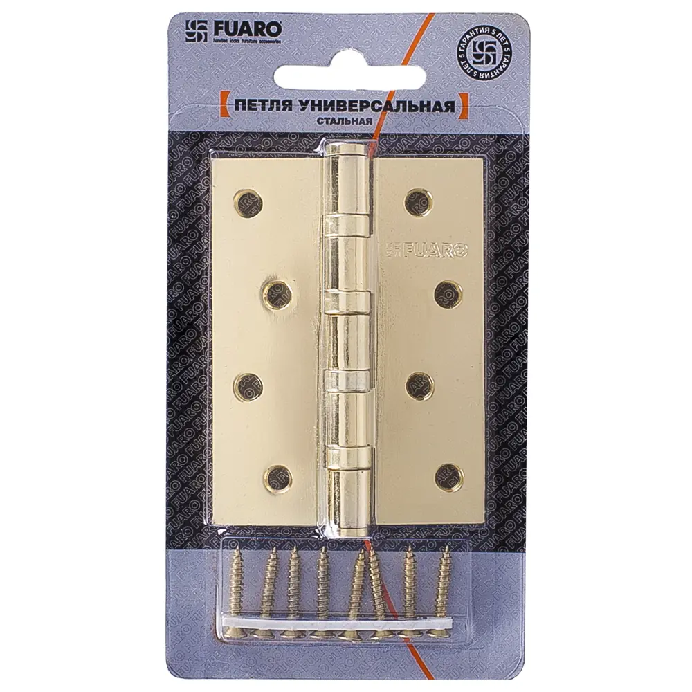 13965143 Петля универсальная Fuaro 4BB 100x75x2.5 мм сталь цвет латунь STLM-0004061  - Вид №3