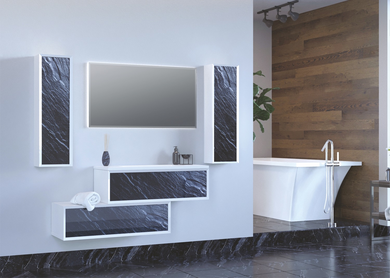 У83976 Пенал Milacco 30П 1д. Black stone R 1 Marka  - Вид №1