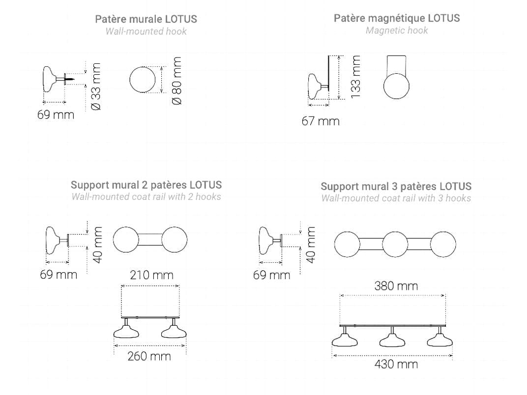 Стальная и деревянная настенная вешалка Manade Lotus, Piléa, Roseau ARCH-00131925 - Вид №4