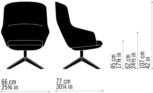 Very Wood Вращающееся кресло из ткани с высокой спинкой Bellevue sun-id-1466502 - Вид №4