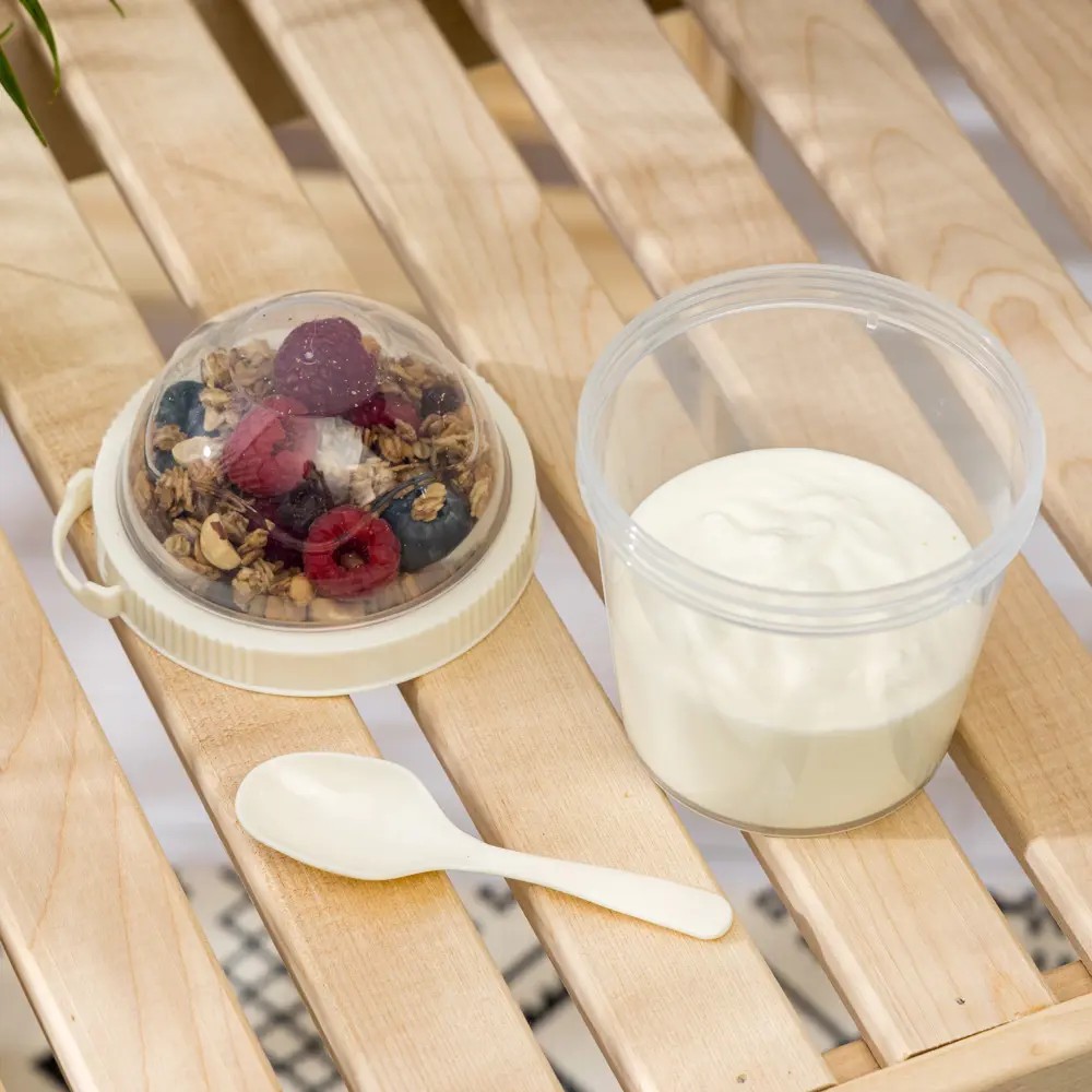 Контейнер для завтрака с ложкой Idi Land 450 мл пластик прозрачный STLM-2070519 - Вид №2