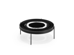 Круглый низкий журнальный столик из закаленного стекла