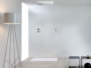 Прямоугольная потолочная душевая головка из нержавеющей стали с хромотерапией