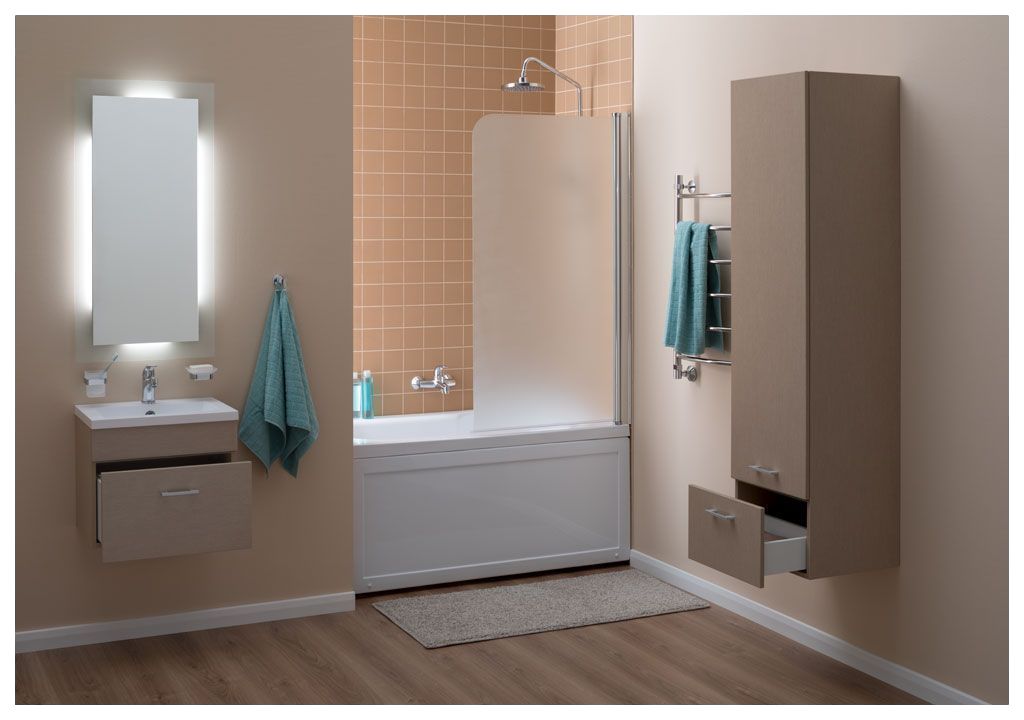 Шкаф-пенал для ванной Aquanet Нота 40 светлый дуб 00158884 - Вид №4