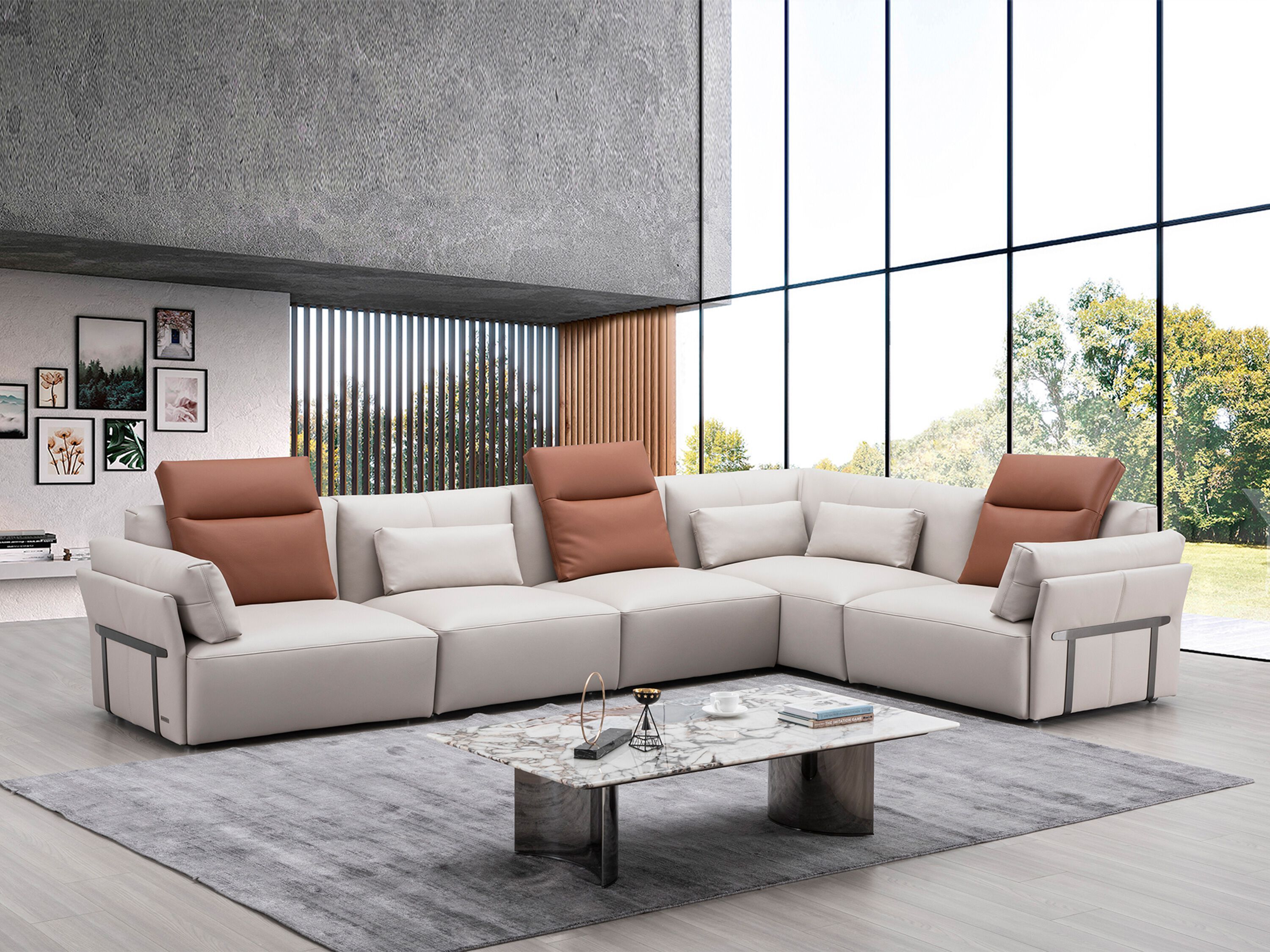 Кожаный модульный угловой диван CAMPO DE' FIORI Живерни ARCH-00152128 - Вид №5