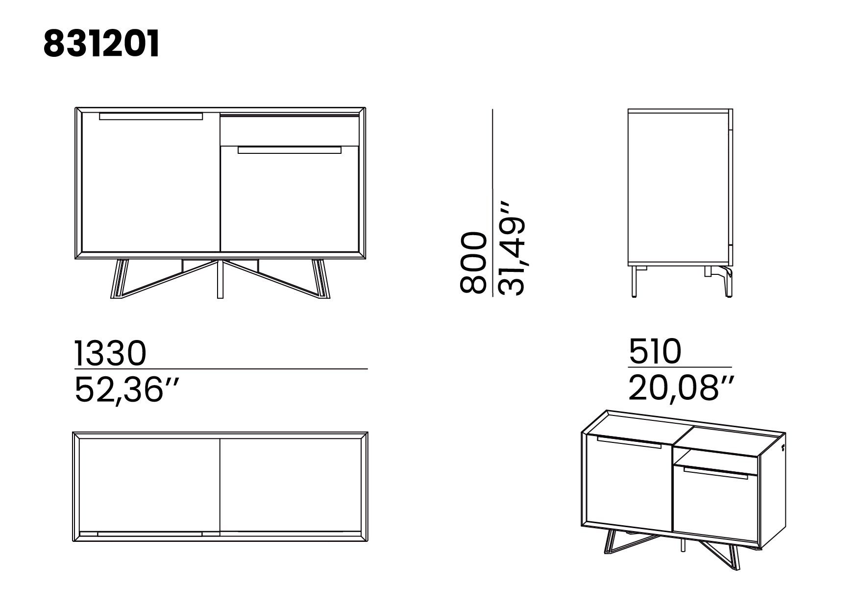 Деревянный шкаф с распашными дверями animovel Тайга ARCH-00042661 - Вид №4
