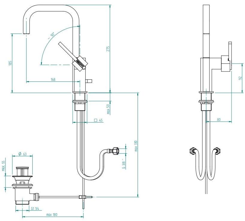 ZAZZERI Смеситель для умывальника, однорычажный Soqquadro sun-id-1466096 - Вид №2