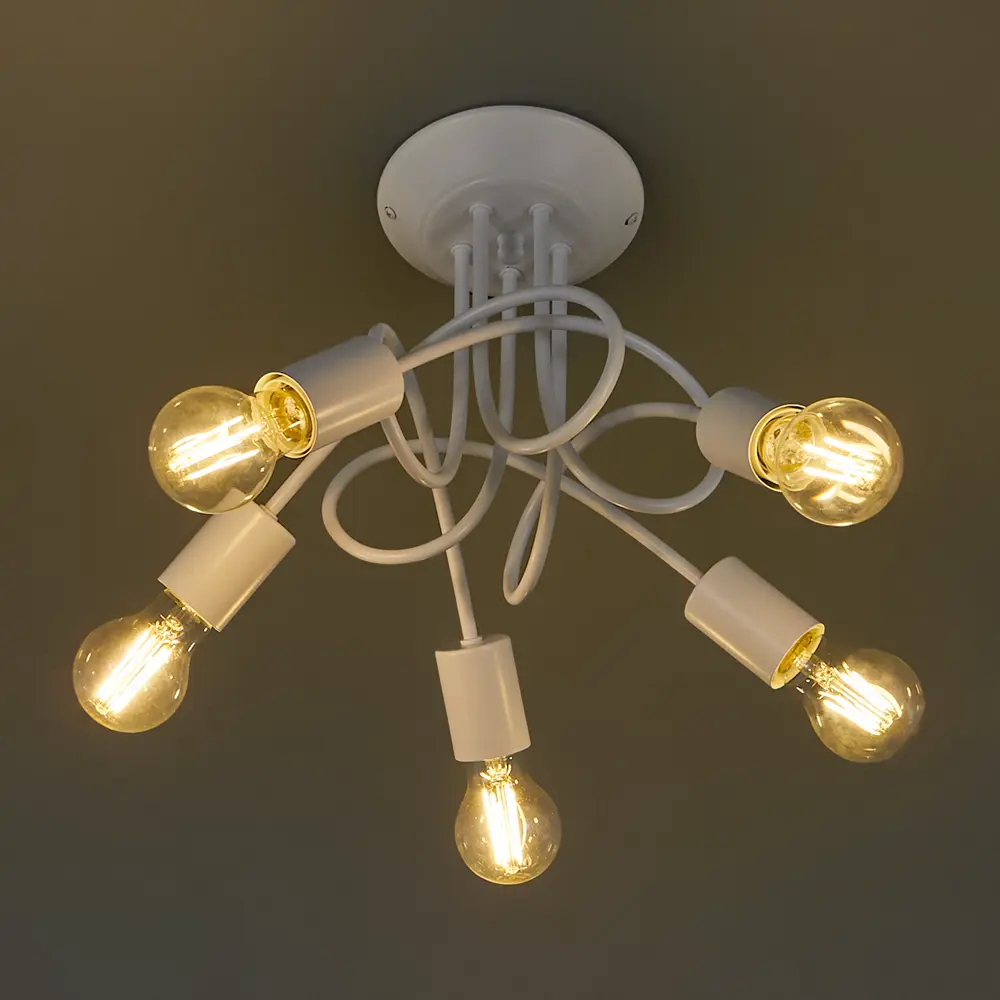 Люстра потолочная Vitaluce Сириус 5 ламп 15м² Е27 цвет белый матовый STLM-2089884