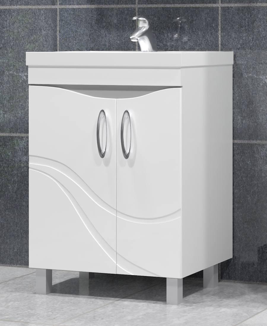 Тумба с раковиной Mirella 600 (Калипсо) new600⨉440⨉840 мм белый Santreyd sun-id-665271 - Вид №1