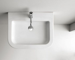 LA75 Подвесная раковина настенная прямоугольная Neroceramica  белая