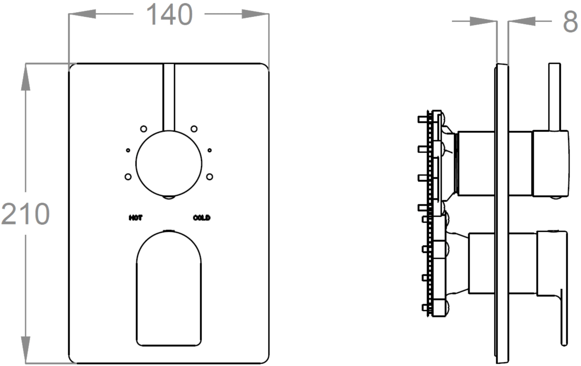 Fir Italia Внешний смеситель для душа из латуни на 2 отверстия Doda 67 6754050 - Вид №1