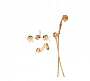 Gentry Home Смеситель для раковины от центра к центру 2 отверстия под смеситель 200 мм Chelsea Темное золото GH101854