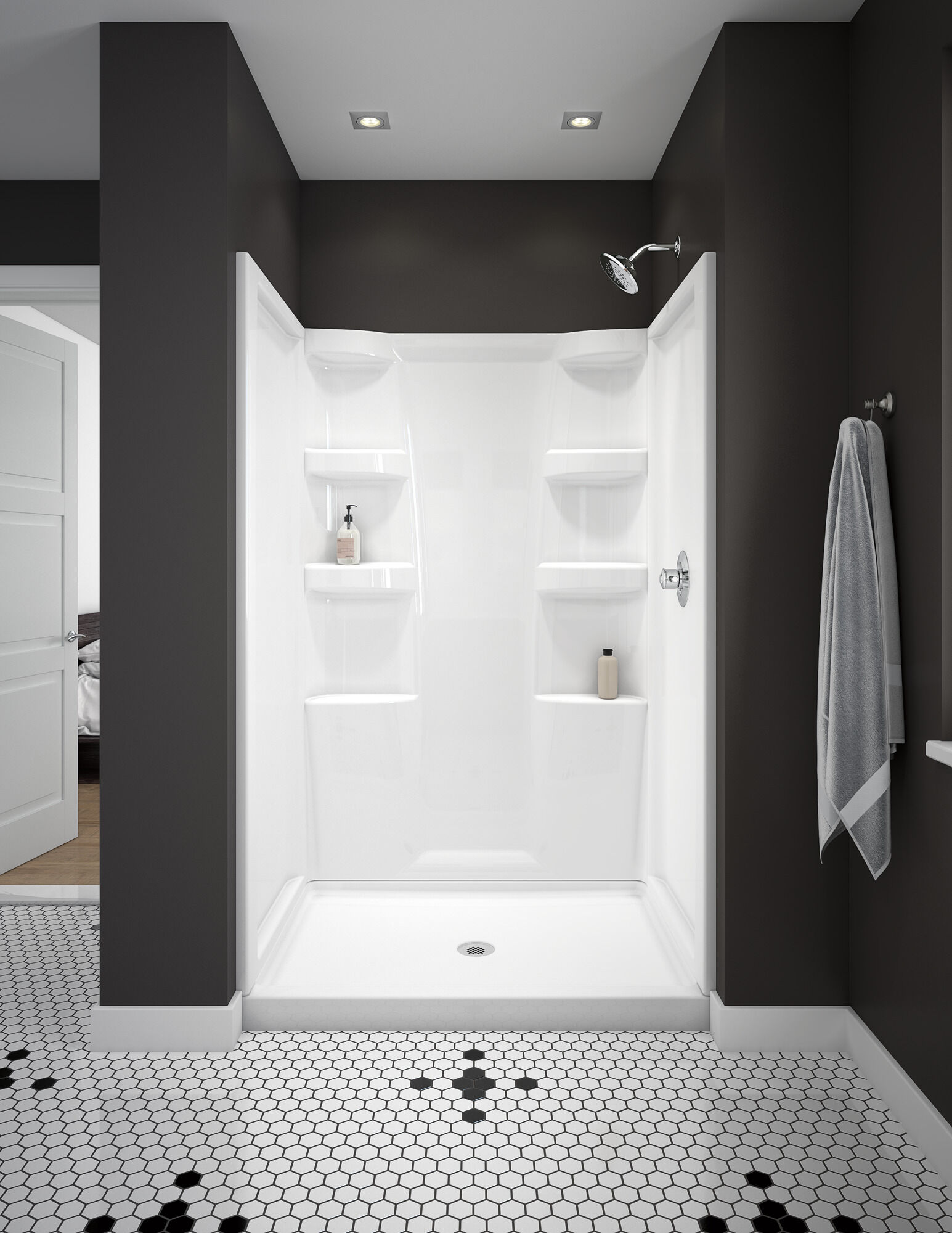 ProCrylic 48 дюймов душевая кабина Delta Faucet B67513-4834-WH - Вид №2