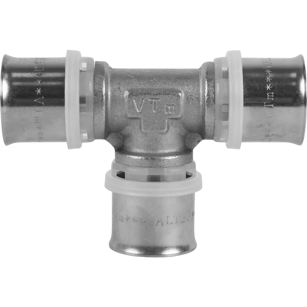 Тройник Valtec 26 мм никелированная латунь VTM.231.N.262626 STLM-2074060 - Вид №2