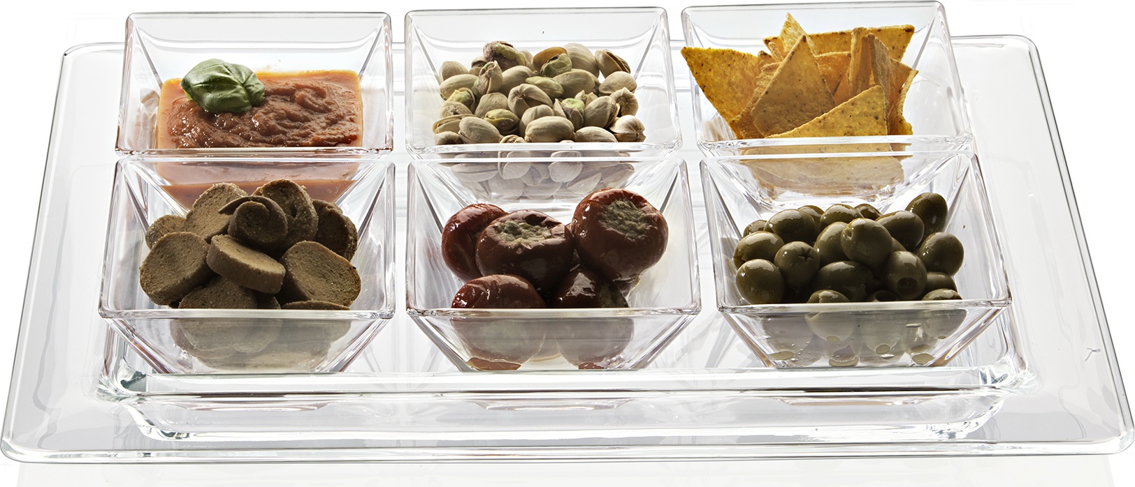 10588349 Vidivi Набор из 6 чаш на подносе Vidivi "Торчелло" 40см Стекло 