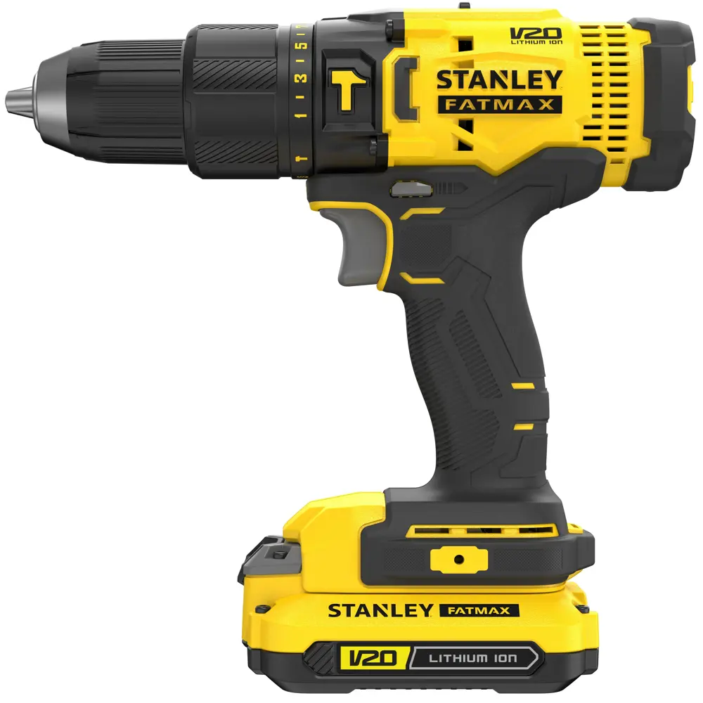 Дрель-шуруповерт аккумуляторная ударная Stanley Fatmax SCD711C2K, 18 В Li-ion 2x1.5 Ач STLM-2197938 - Вид №1