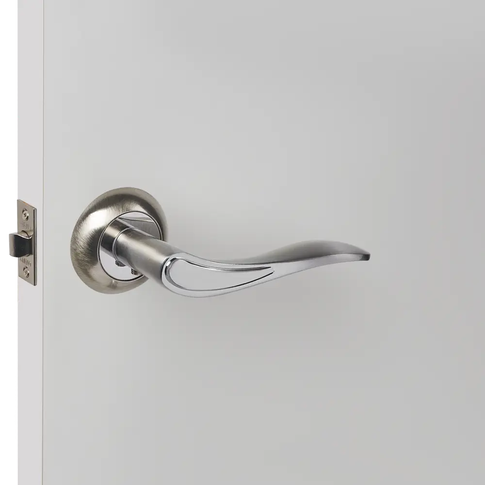 Дверная ручка PUNTO Salsa на розетке, матовый никель/хром 85203241 STLM-0903502 - Вид №5