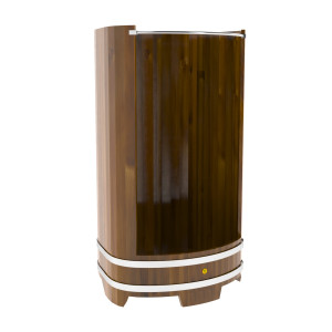 2216 Душевая кабина большая с держателем для шторки мореная Рустик Alyarus