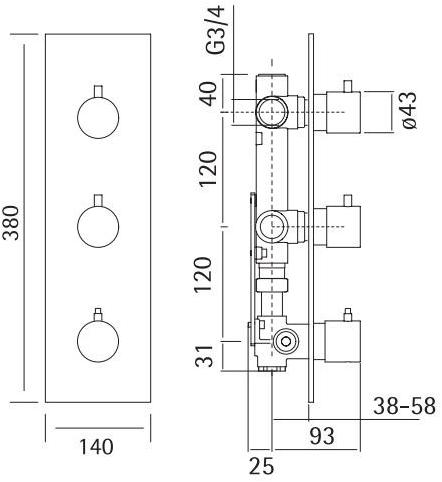 Quadrodesign Смеситель для душа встраиваемый Ottavo sun-id-1368089 - Вид №2