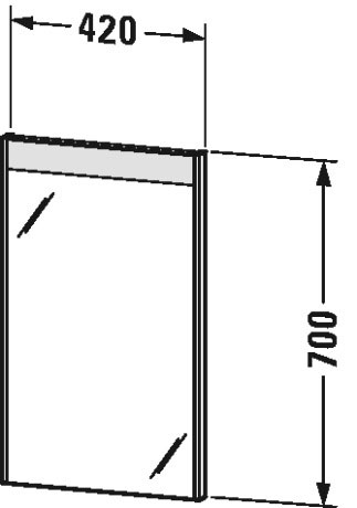 BR700007575 Зеркало с подсветкой Brioso #BR7000 420 x 45 мм Лен, декор Duravit - Вид №1