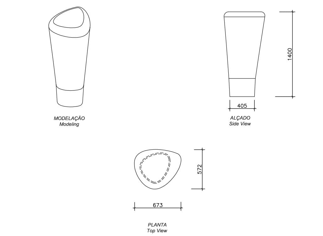 Высокий бетонный стол для общественных мест amop LIVRE ARCH-00000467 - Вид №1