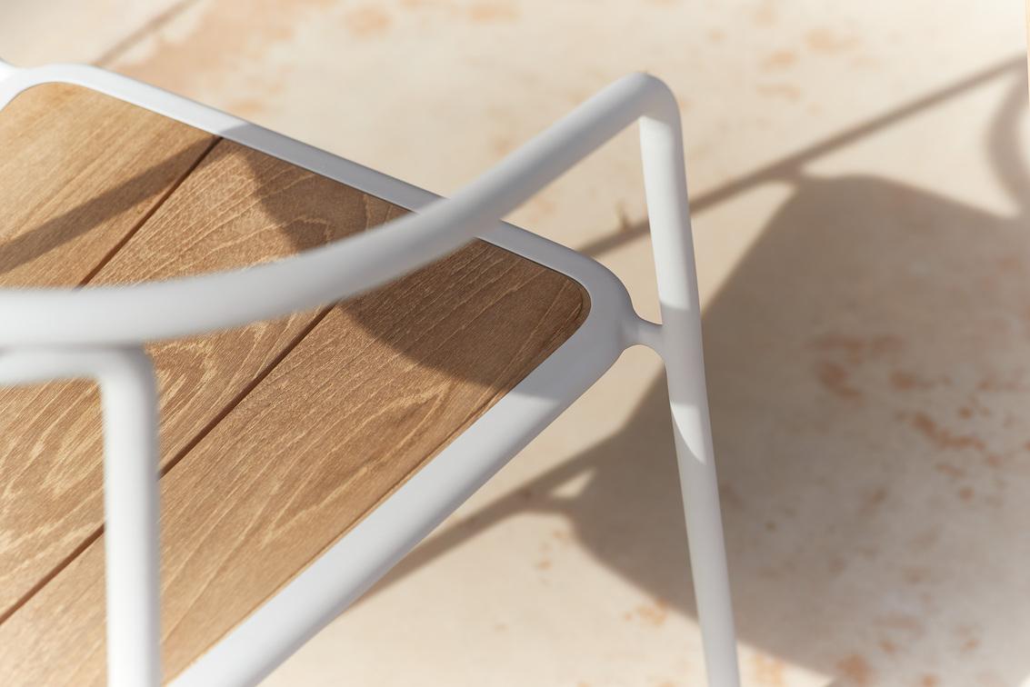 Стул лава веревка 4,5мм антрацит + teak Manutti Duo MNST39 - Вид №11