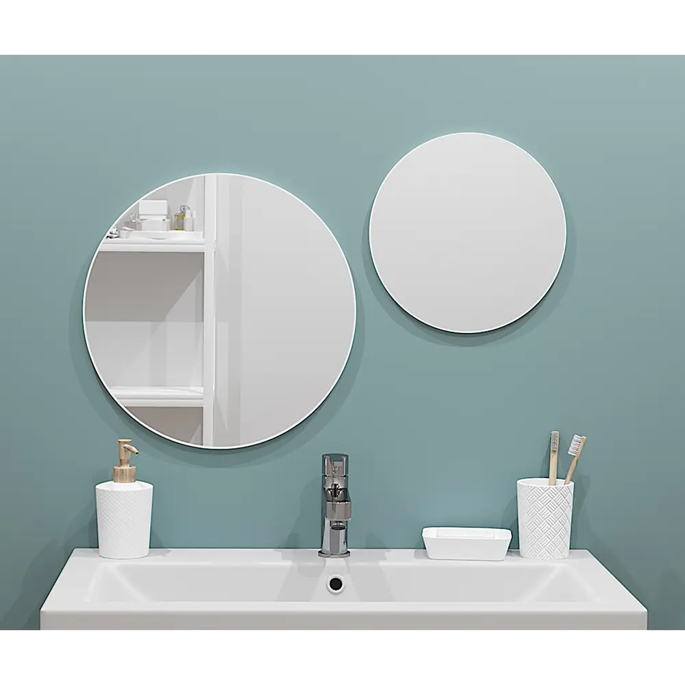 Зеркало Ferro Ø25 см цвет белый Santreyd STLM-2067558 - Вид №3