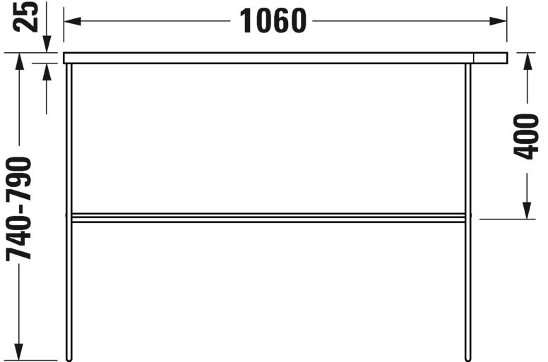 0031031000 Консоль металлическая напольная ** DuraSquare #003103 1065 x 451 мм
Хром Black Matt Duravit - Вид №4