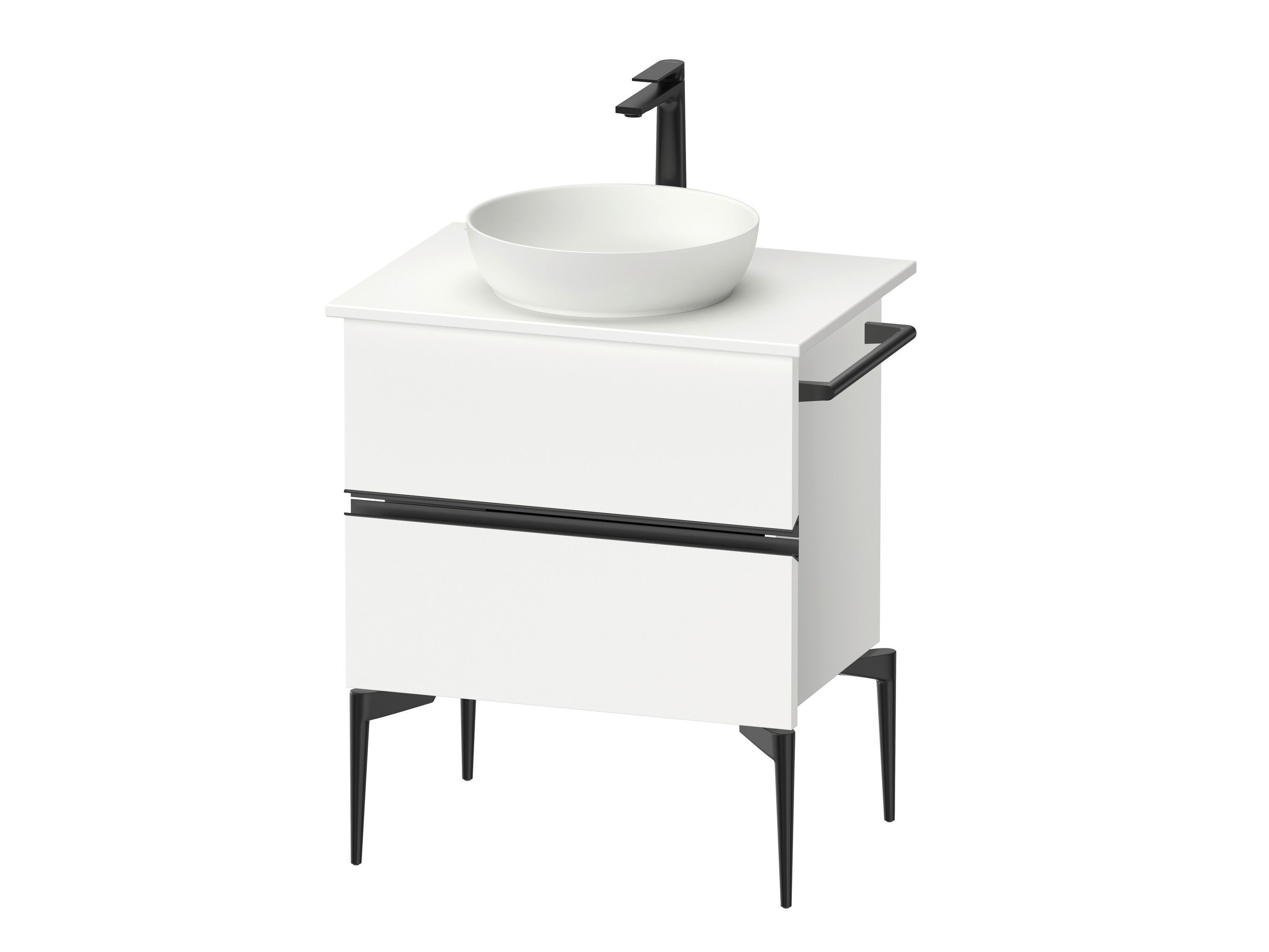 Деревянный одиночный напольный умывальник с ящиками Duravit Sivida ARCH-00045770