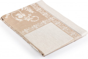 10601038 Яковлевский жаккард Скатерть прямоугольная Яковлевский Жаккард Ренессанс 140х180см серая, полулен Ткань