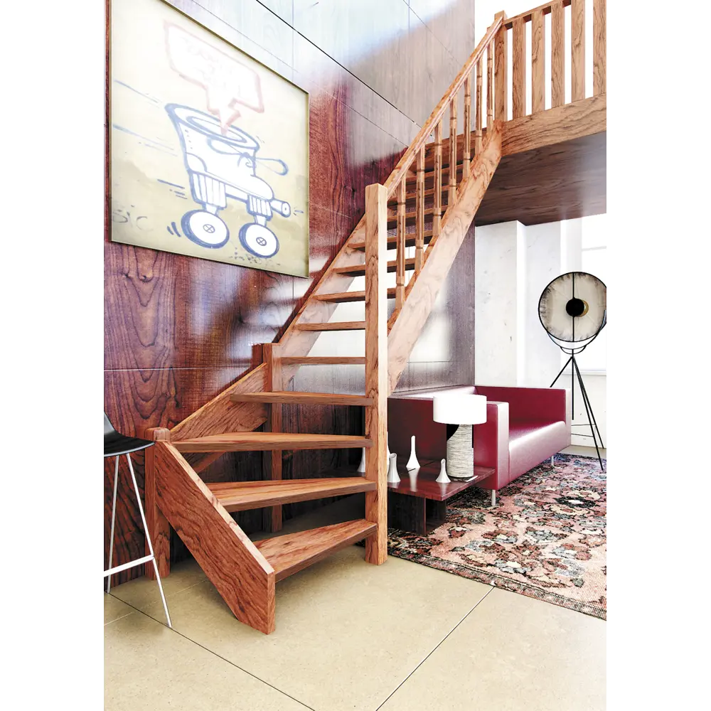 Лестница поворотная 90° ЛЕС-07 универсальная ЛЕСЕНКА STLM-2211536 - Вид №1