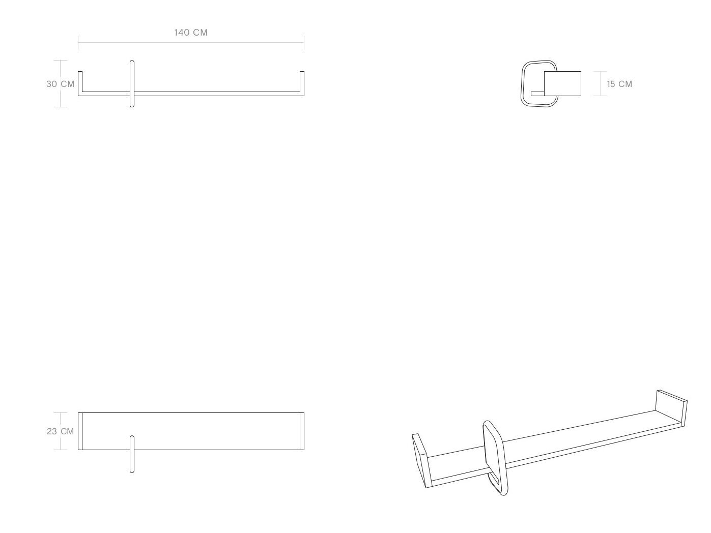Полка из тикового дерева Phantom Hands X + L ARCH-00140545 - Вид №5