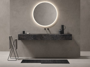 Мраморный подвесной умывальник со встроенной раковиной