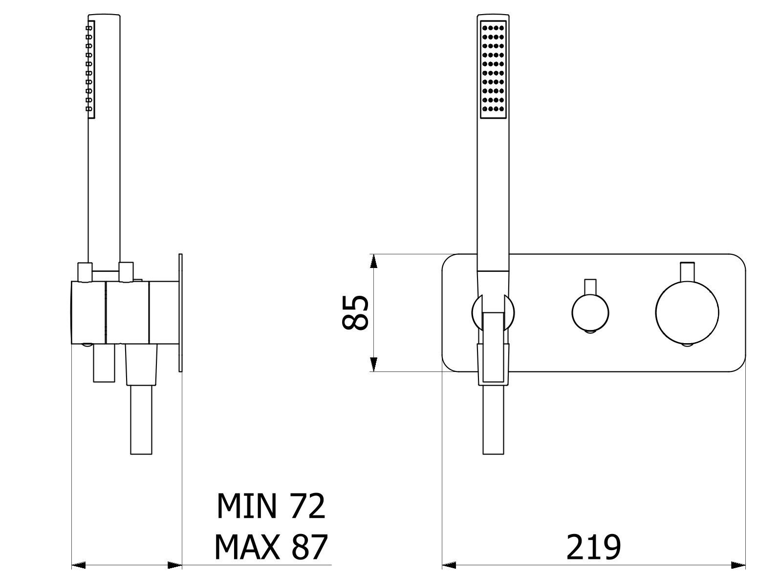 Термостатический смеситель для душа с ручным душем IB Милан Турин ARCH-00072265 - Вид №13
