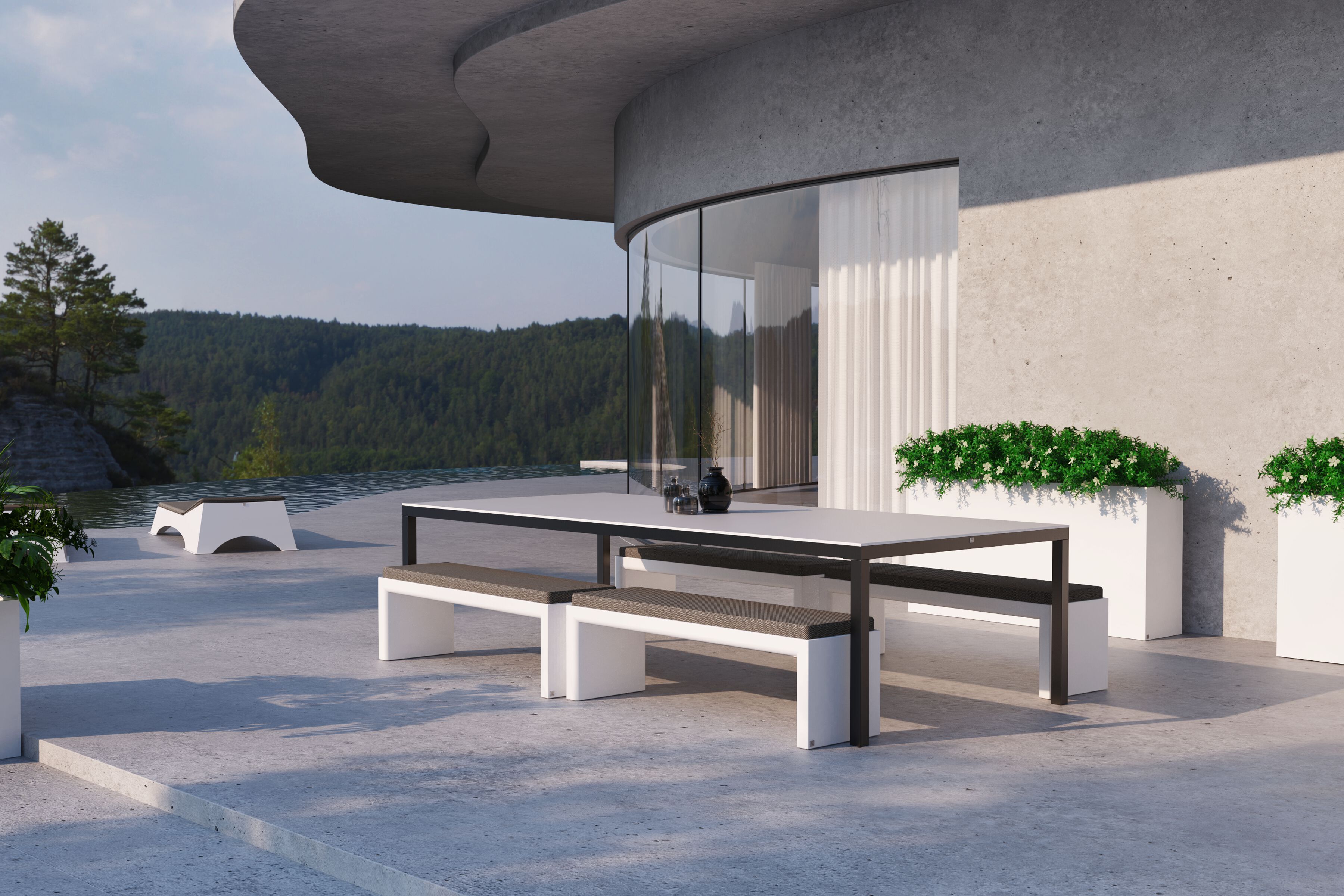 Садовая скамейка из стекловолокна GANSK квадрат ARCH-00096422 - Вид №2