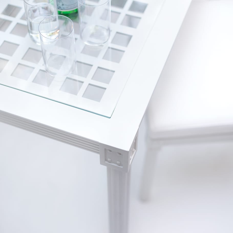 Алюминиевый и стеклянный квадратный обеденный стол JANUS et Cie Quadratl ARCH-00112581 - Вид №3