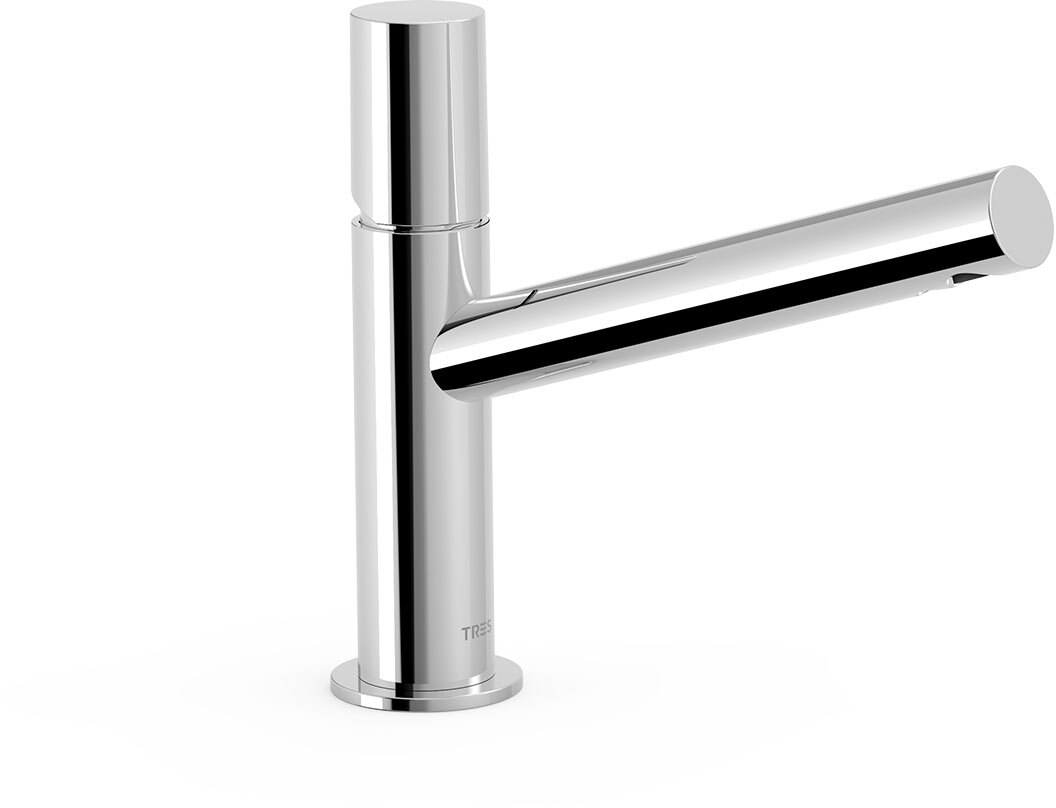 МАКСИМАЛЬНЫЙ смеситель с одной ручкой для умывальника с автоматическим сливом.-06120301D TRES