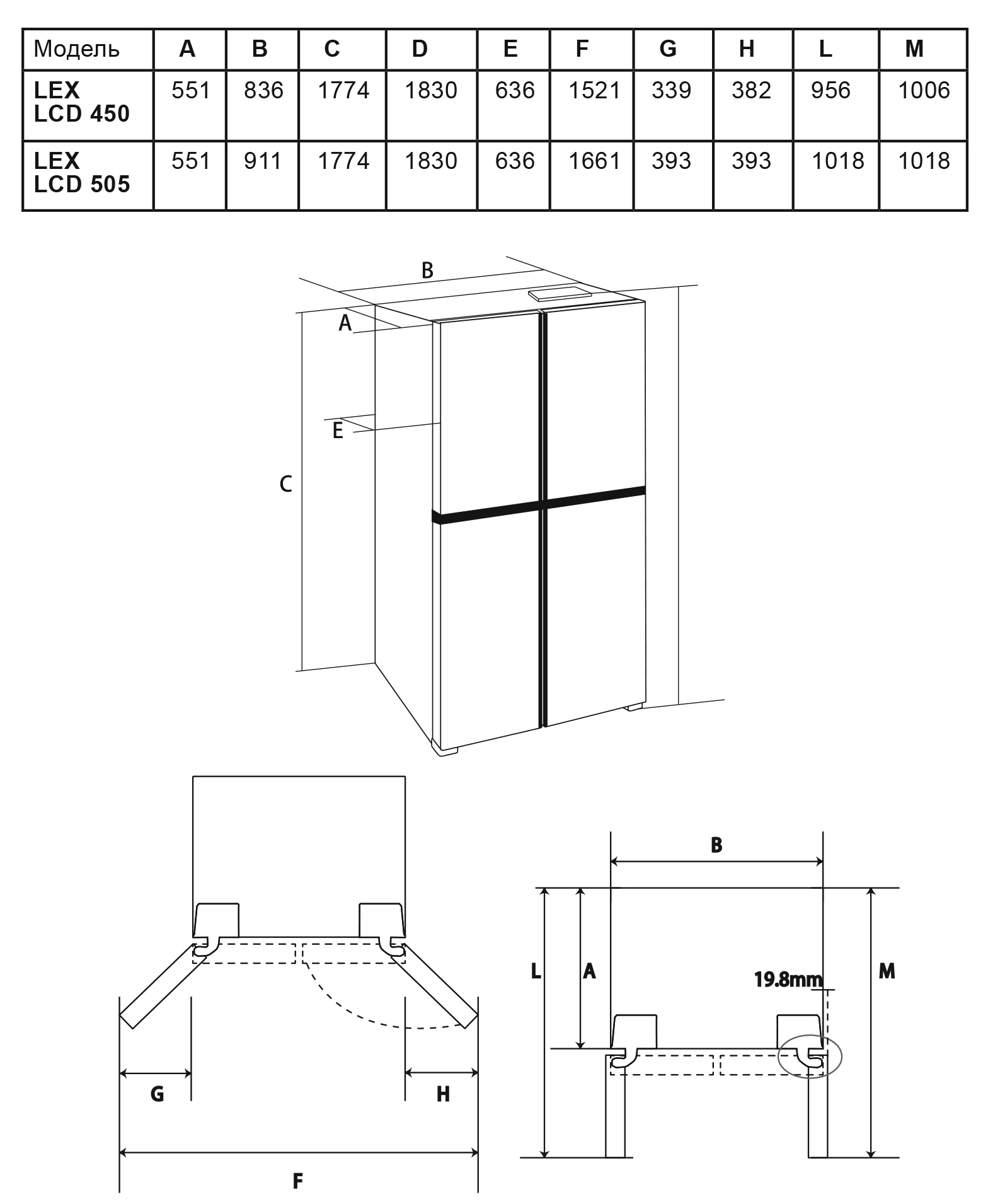9009739 Холодильник многодверный   LEX LCD450BMID синий STDN-0112633 - Вид №6