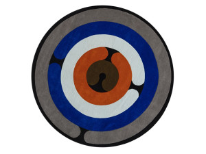 Круглый шерстяной ковер ручной работы